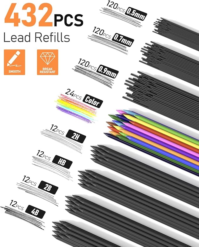 Four Candies 25PCS Art Mechanical Pencil Set