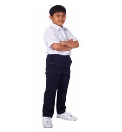 Uniform Sekolah Rendah Lelaki (Primary School Boys Uniform) White Shirt (Hard Collar) – CP001 Size 13